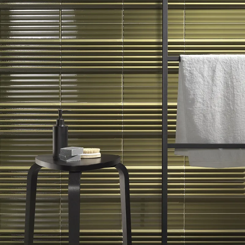 Abacus 3D Olive -  Rivestimento Colorato Effetto KitKat a Rilievo 7,5x30