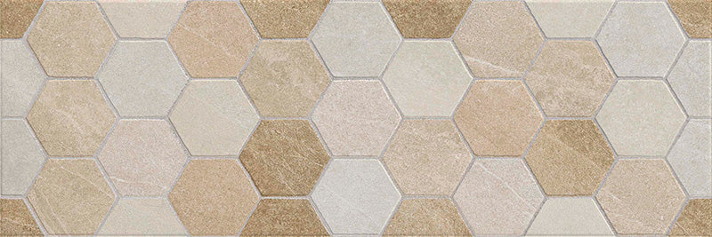 Alaska Esagone Sand - Rivestimento Con Decoro Esagonale Effetto Pietra 25x75 - Image 2