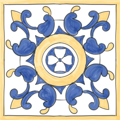 Amalfi Mix Mare - Gres Porcellanato Maioliche Decorate Miste 15x15 Stile Vietri - Image 4