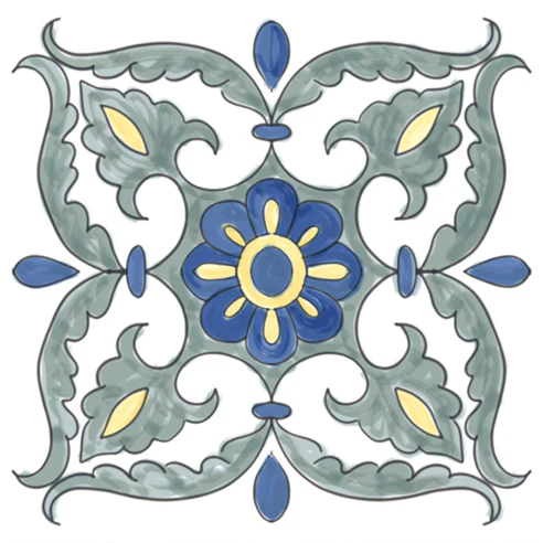 Amalfi Mix Mare - Gres Porcellanato Maioliche Decorate Miste 15x15 Stile Vietri - Image 6