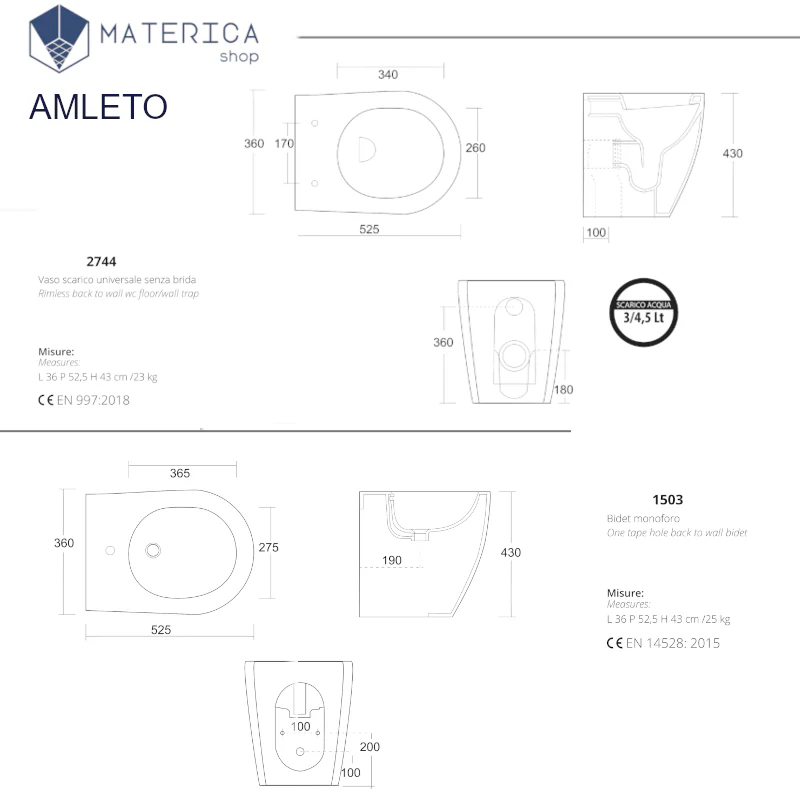 Amleto - Set sanitari a terra senza brida con coprivaso Slim rallentato - Image 7