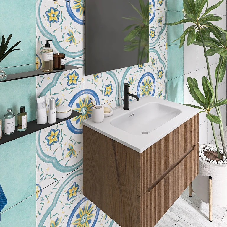 Atena 02 - Mobile da Bagno Sospeso con lavabo in ceramica - Image 4