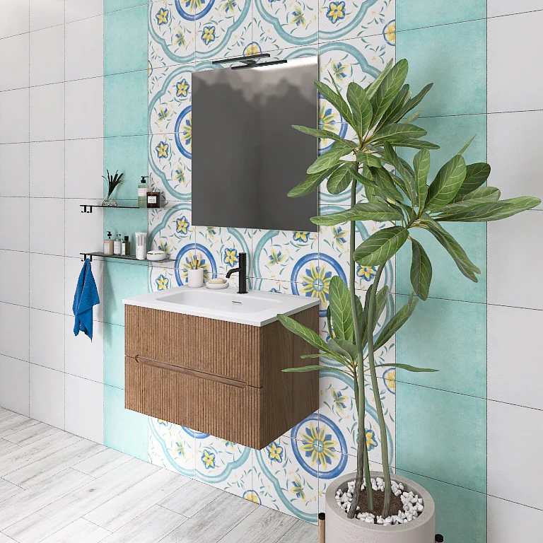 Atena 02 - Mobile da Bagno Sospeso con lavabo in ceramica - Image 6