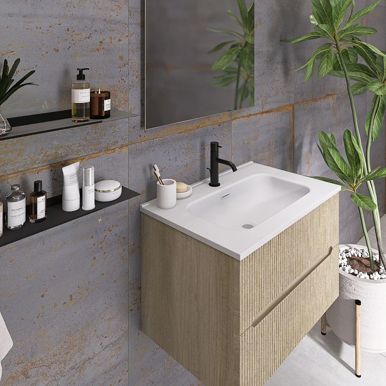Atena 02 - Mobile da Bagno Sospeso con lavabo in ceramica - Image 7