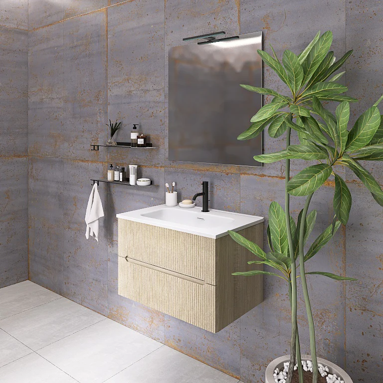 Atena 02 - Mobile da Bagno Sospeso con lavabo in ceramica - Image 9