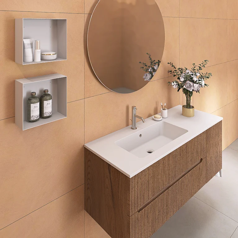 Atena 08 - Mobile da Bagno Sospeso con Consolle Lavabo - Image 7
