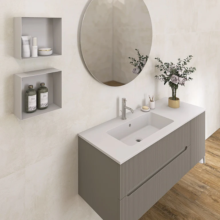 Atena 08 - Mobile da Bagno Sospeso con Consolle Lavabo - Image 9