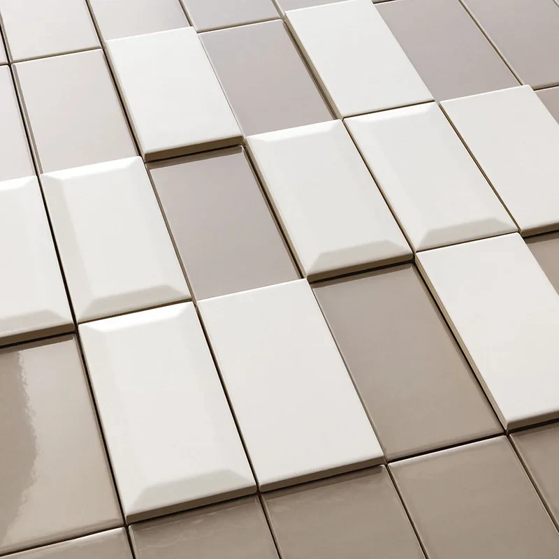 Back To Basic Bianco Matt Bisellato - Rivestimento Effetto Diamantato Opaco 7.5x15