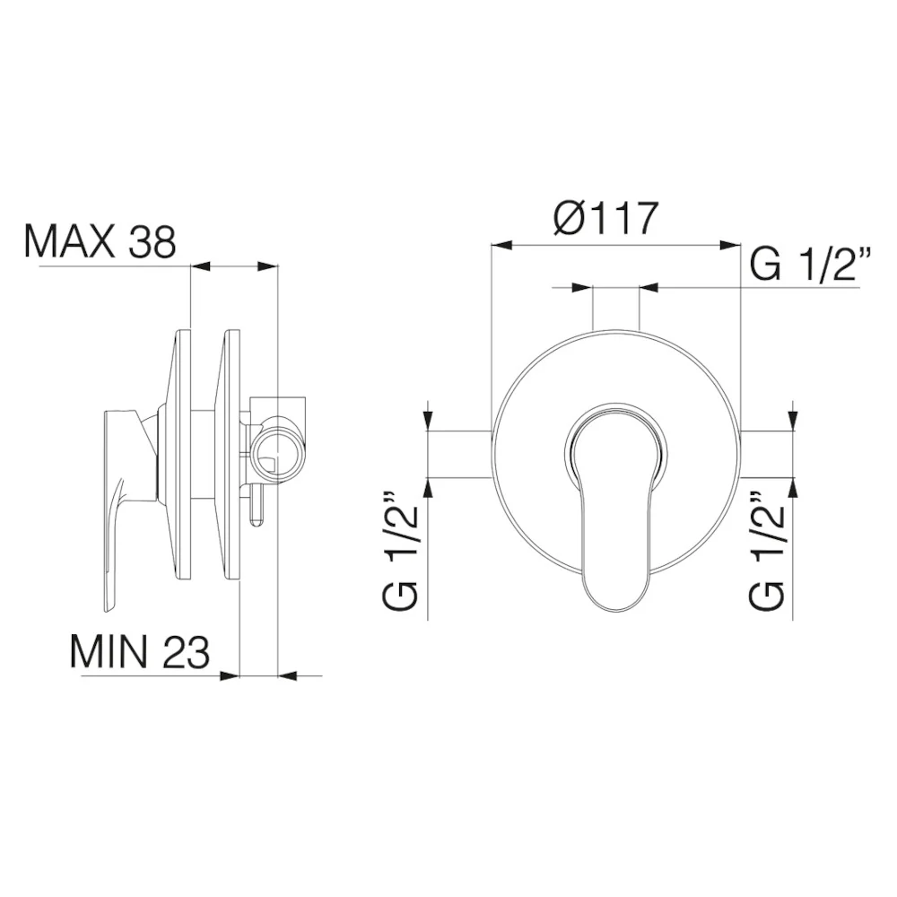 Bella - Miscelatore monocomando per doccia senza deviatore - Image 2