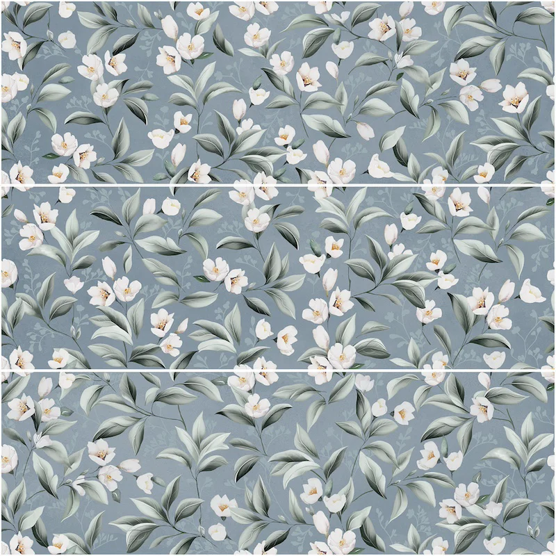 Blossom Garden Avio - Rivestimento con Decoro Floreale 33x100 - Image 3