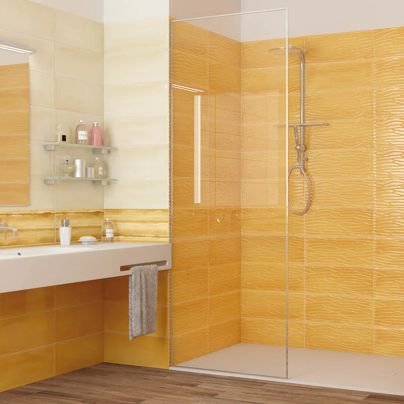Caribe Flow Sun - Rivestimento Effetto Onde a Rilievo Lucido 20x50