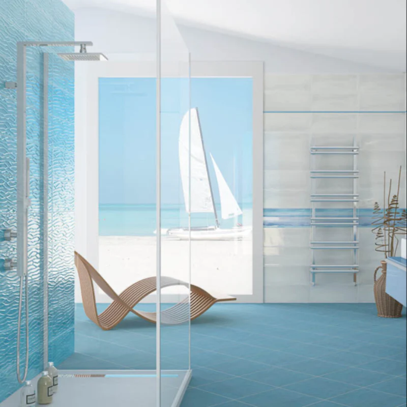 Caribe Paraiso Azure - Rivestimento Decorato Astratto Ispirato al Mare 20x50
