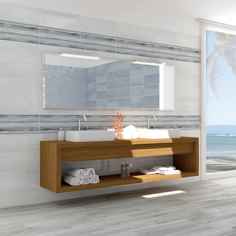 Caribe Paraiso Grey - Rivestimento Decorato Astratto Ispirato al Mare 20x50