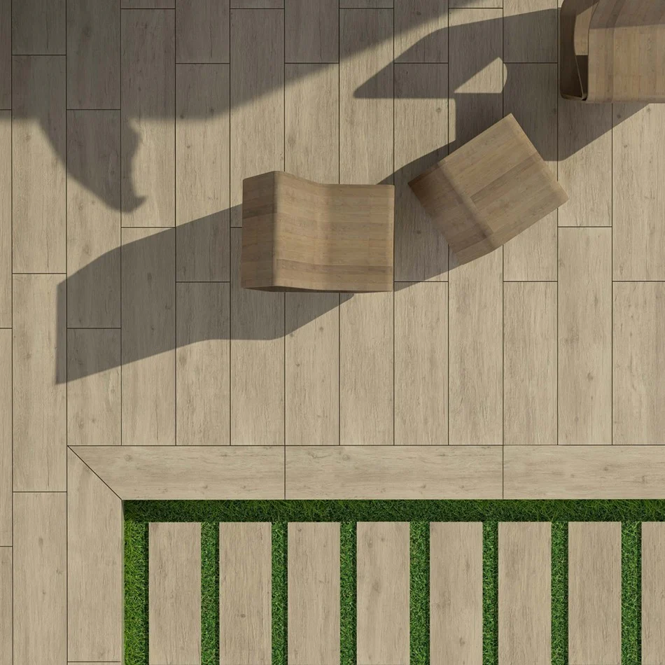 Chalet Almond 20mm - Gres Porcellanato Spessorato Effetto Legno 30x122 Rettificato