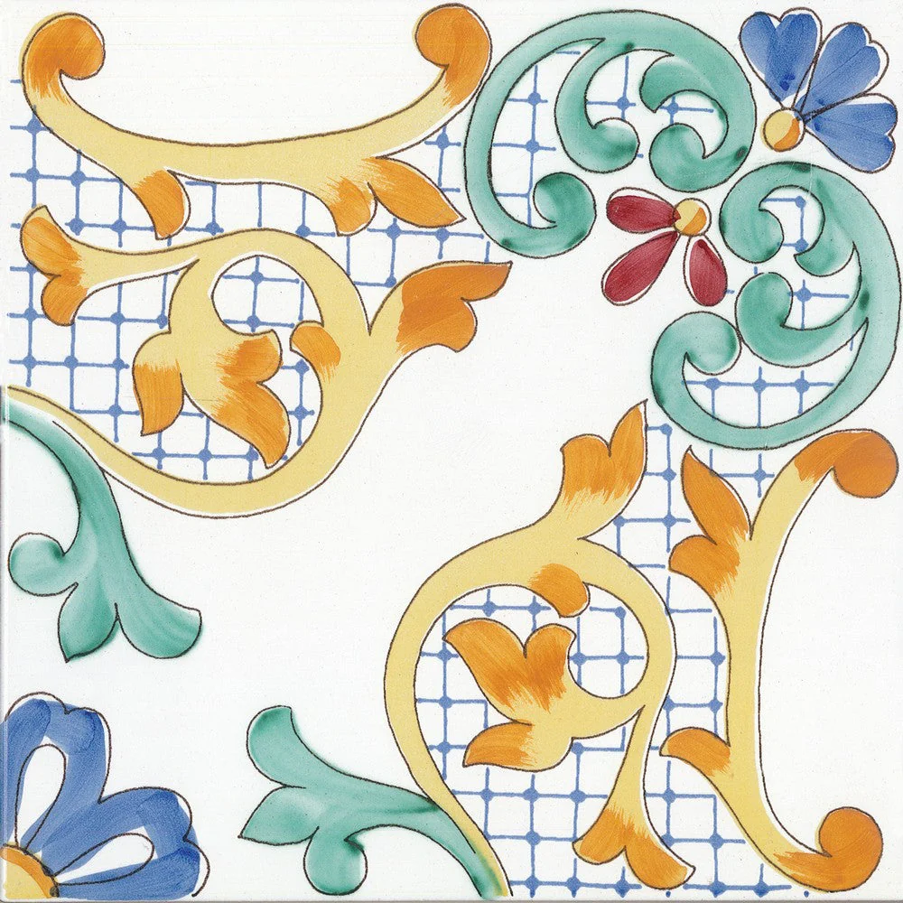 Palinuro Decoro Camerota Antiscivolo R11 - Gres Porcellanato Effetto Maiolica Decorato 34x34 - Image 4