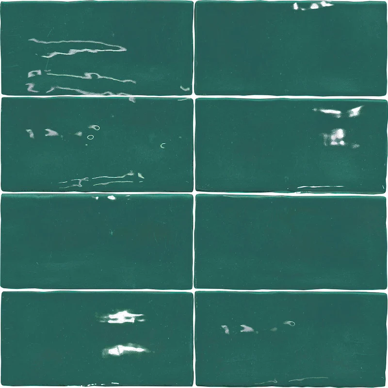 Crayon Marine Green 6.5x13 Glossy - Rivestimento Mattoncino Tinta Unita Lucida - Image 2