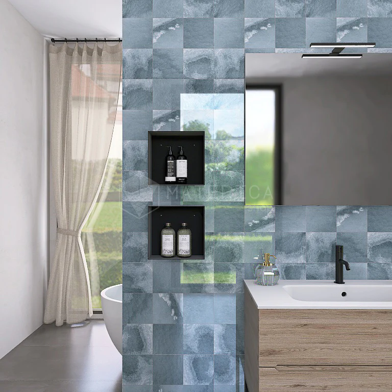 Deep Emerald - Gres Porcellanato Effetto Nuvolato Lucido 15x15