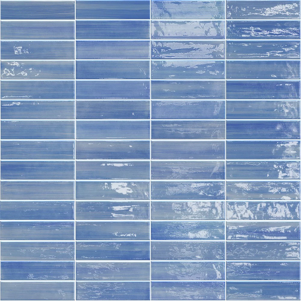 Dolcevita Brick Blu - Rivestimento Tinta Unita Blu Lucido 6x25 - Image 2