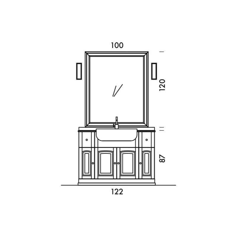 Dorian - Composizione Mobile Bagno Classico con Lavabo Semincasso - Image 10