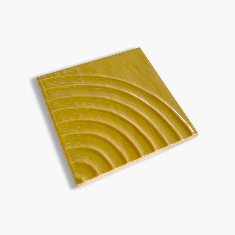 Flow Mustard Reel Glossy - Rivestimento Tinta Unita Lucida a Rilievo - Image 2