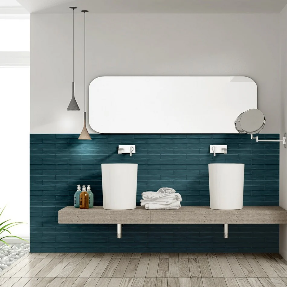 Grace Petrol Matt - Rivestimento Effetto Mattoncino 5x25 Opaco