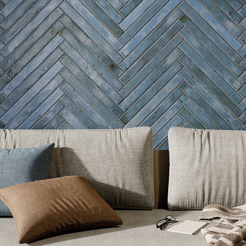 Graffiti Blue - Gres Effetto Mattoncino Opaco 5x45