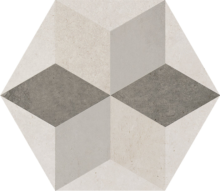 Domus Esagonale Decori - Gres Porcellanato Effetto Cementina Esagonale 40x35 Naturale - Image 12