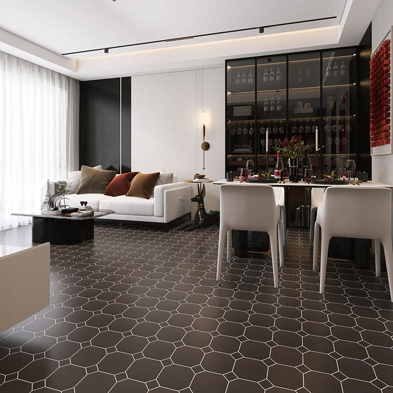 Imperiale Black - Gres Ottagonale con Tozzetto 15x15 - Image 5