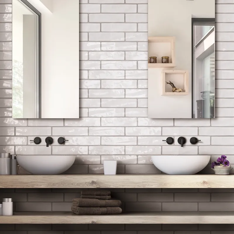 Karma Brick Perla – Rivestimento Ceramico Effetto Mattoncino 7x30