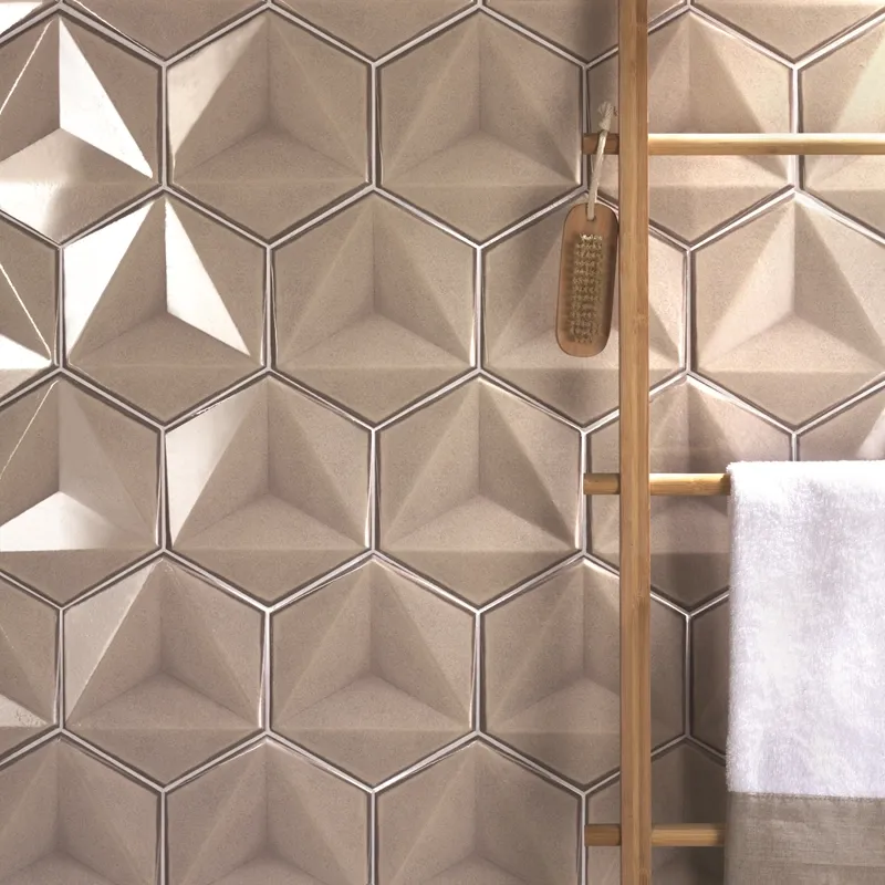 Karma Hexagon Ecru – Rivestimento Ceramico Esagonale Lucido 15x17