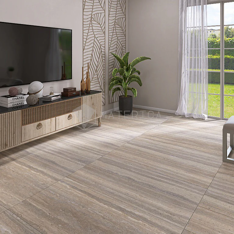 La Geoteca Travertino Greige - Gres Porcellanato Effetto Pietra Naturale 60x120