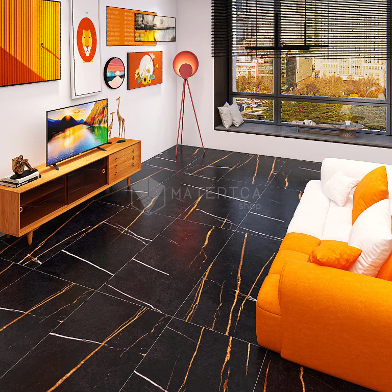 La Marmoteca Sahara Noir Soft - Gres Porcellanato Effetto Marmo Opaco 60x120