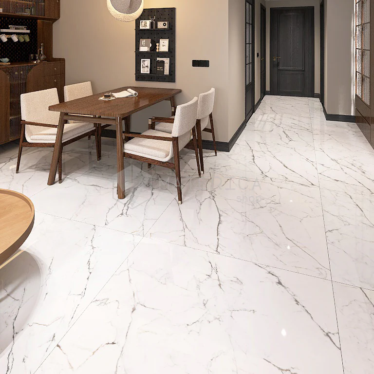 La Marmoteca Statuario Spider Lux3D - Gres Porcellanato Effetto Marmo lucido 120x120