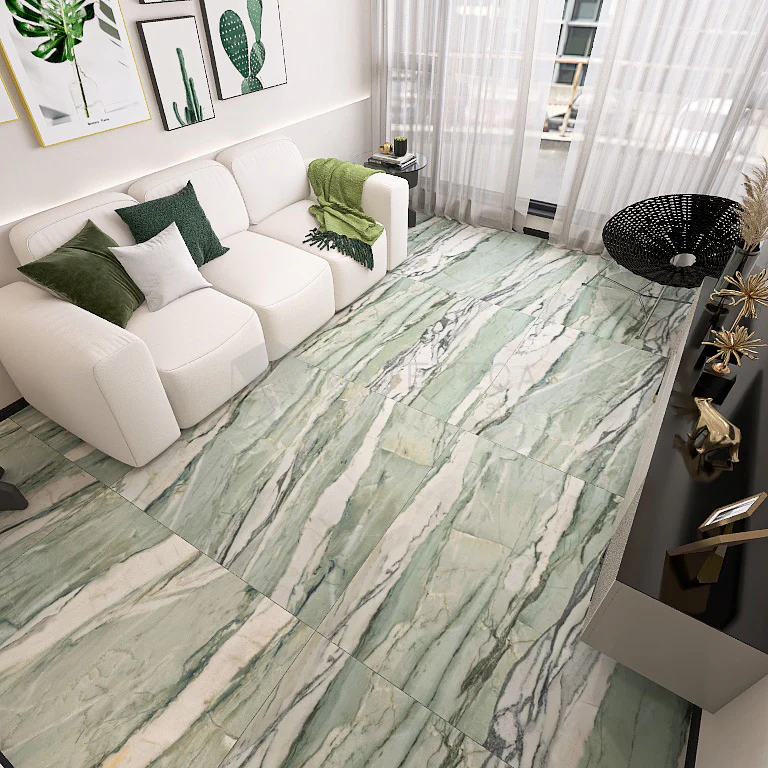 La Marmoteca Verde Picasso Soft - Gres Porcellanato Effetto Marmo Opaco 120x120