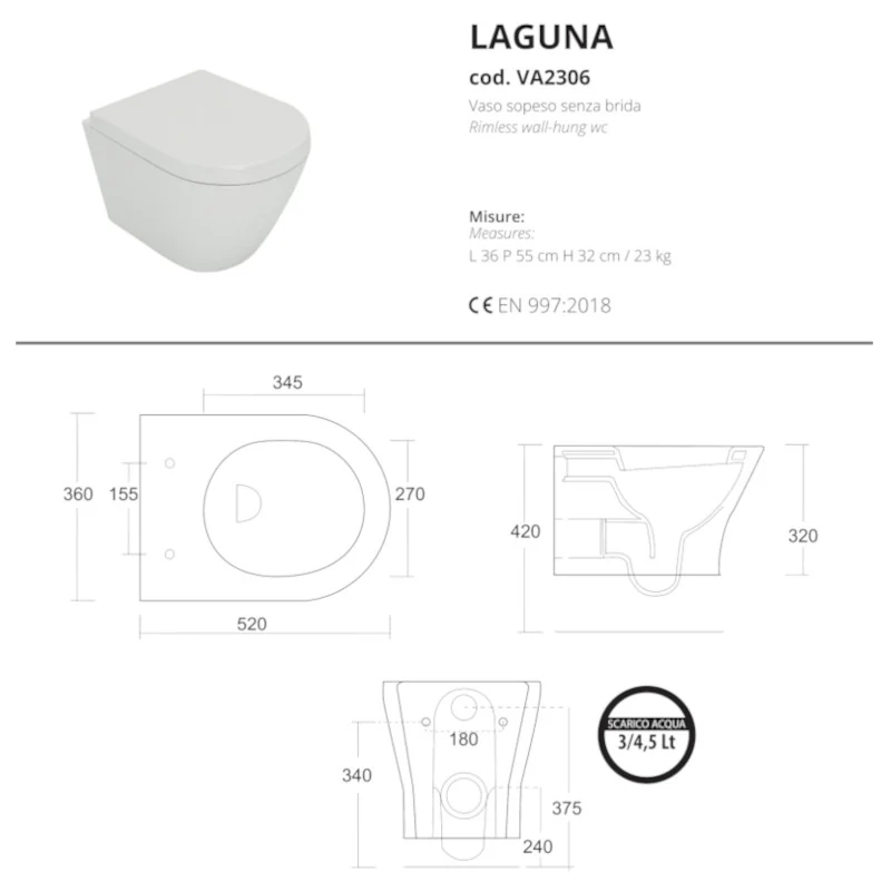 Laguna - Vaso sospeso senza brida - Image 2