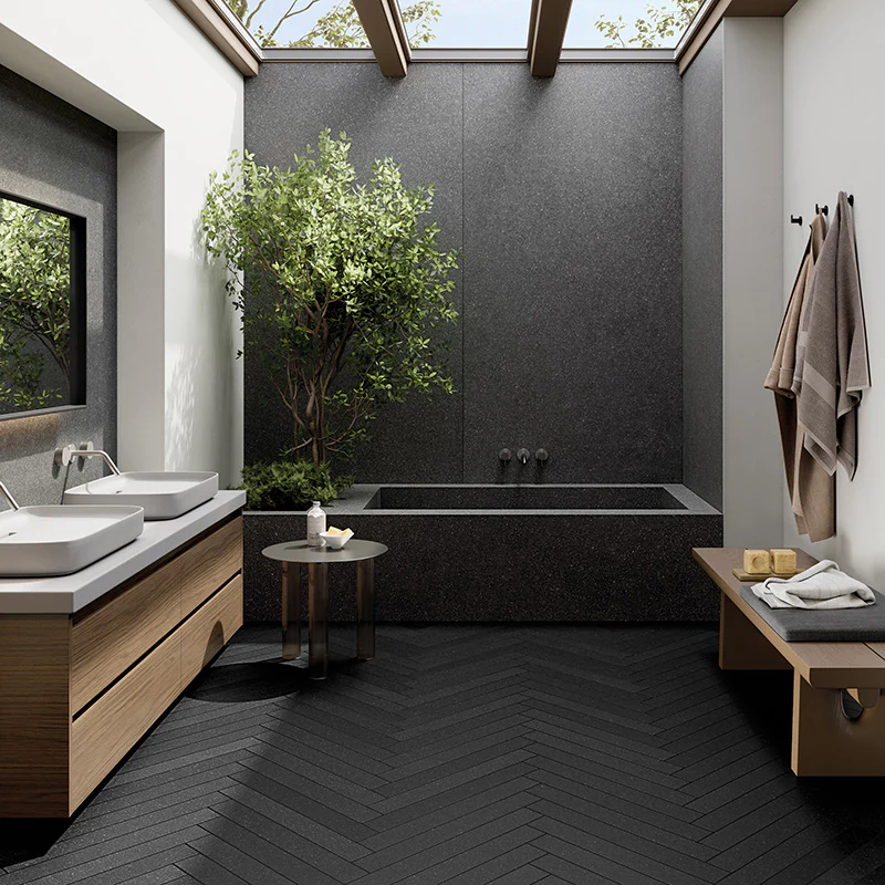 Lavica Black - Gres effetto pietra lavica vellutato 7.5x60