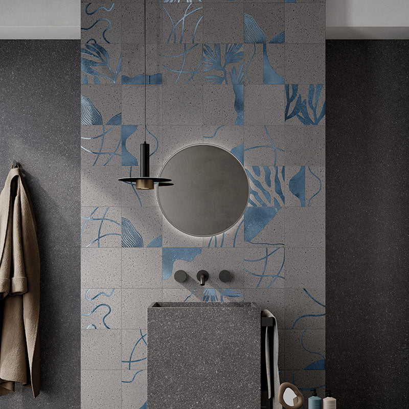 Lavica Vesuvio Grey - Gres effetto pietra decorato astratto 20x20 rettificato