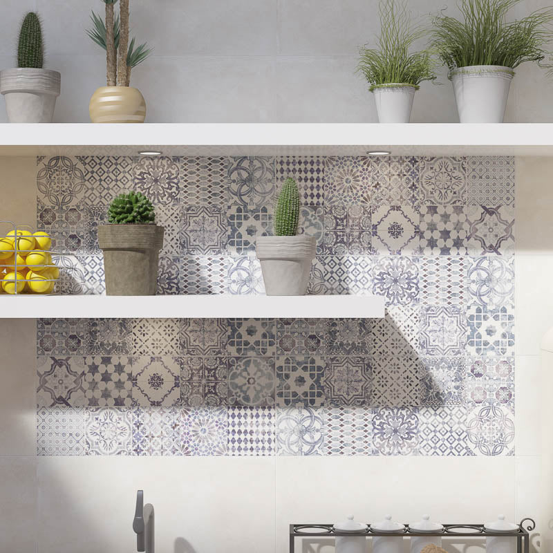Madison County White/Blue - Rivestimento Effetto Cementine 25x60