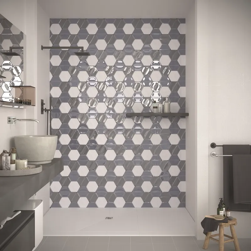 Magnolia Smoke – Rivestimento Ceramico Esagonale Lucido 15x18