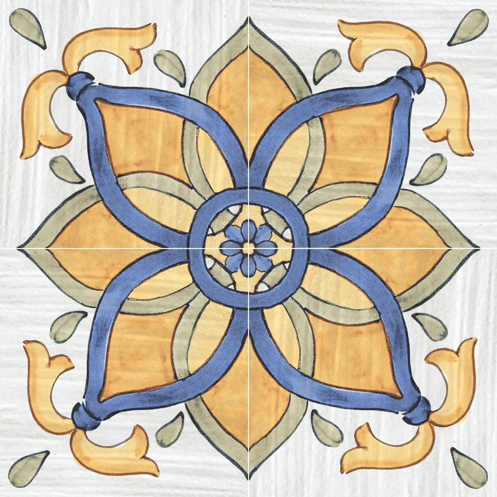 Maioliche del Golfo Nisida - Gres Porcellanato Decorativo 34x34 Stile Maioliche Vietresi - Image 6