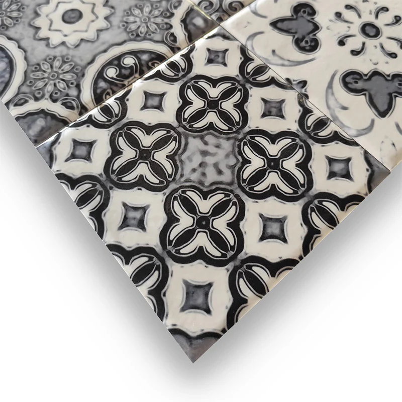 Maioliche Mix Black & White - Gres Porcellanato Decorato Misto 15x15 Stile Vietri - Image 3