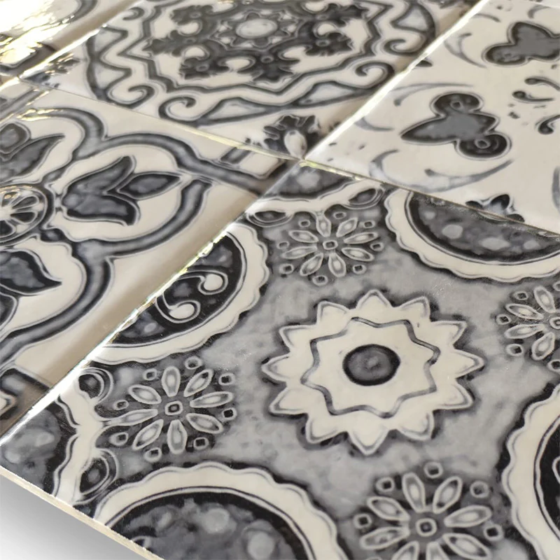 Maioliche Mix Black & White - Gres Porcellanato Decorato Misto 15x15 Stile Vietri - Image 4