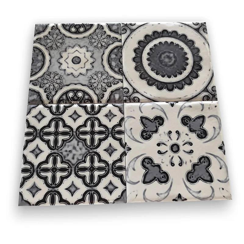 Maioliche Mix Black & White - Gres Porcellanato Decorato Misto 15x15 Stile Vietri - Image 6
