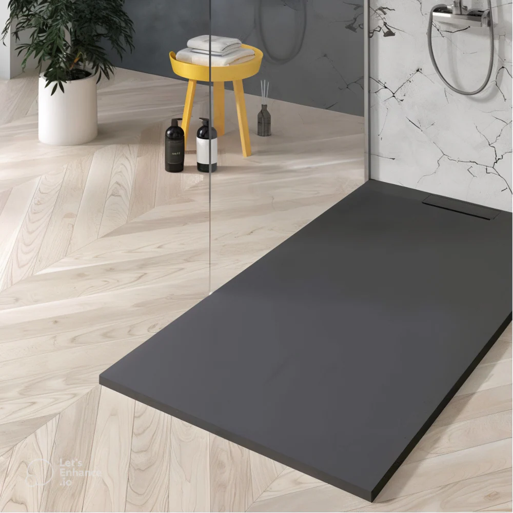 Marfil - Piatto Doccia in Resina Effetto Pietra Antracite