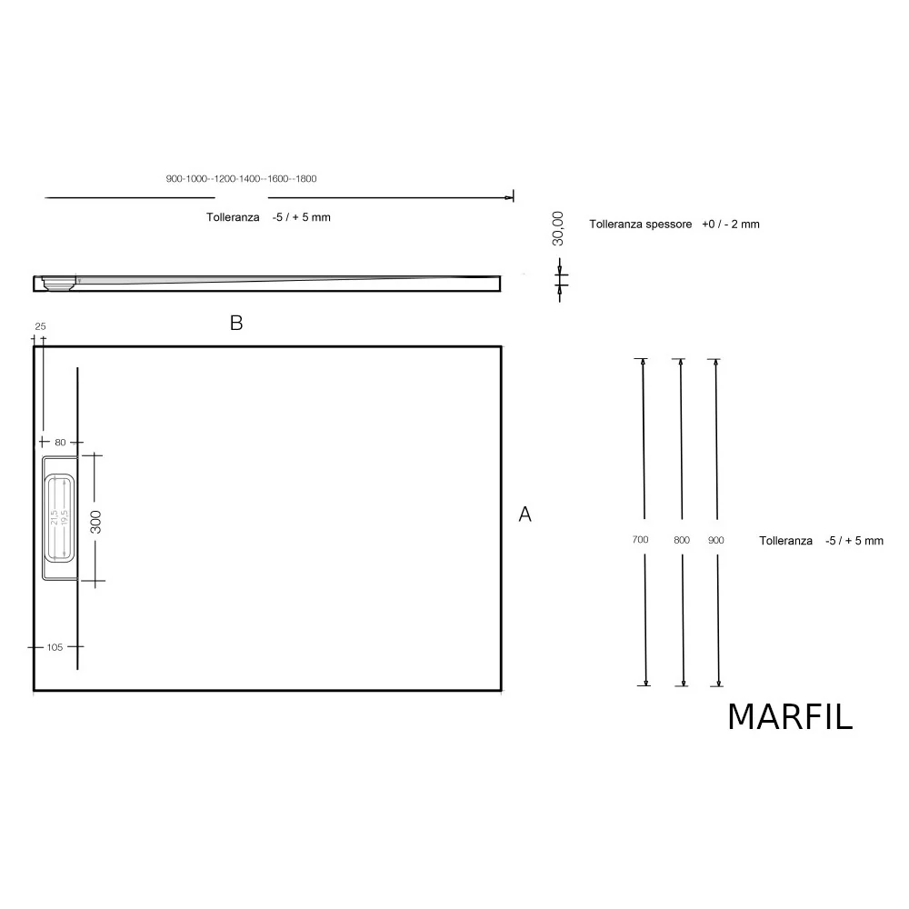 Marfil - Piatto Doccia in Resina Effetto Pietra Antracite - Image 2