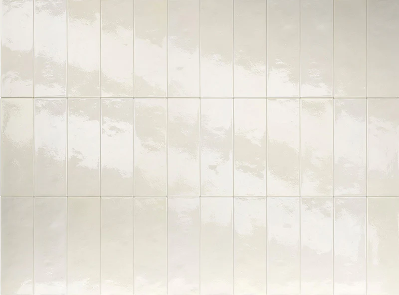 Mini Off White Glossy - Gres Effetto Mattoncino Lucido 5x15 - Image 2