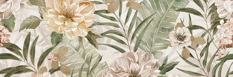 More Plus Bloom Ivory - Rivestimento Effetto Carta da Parati 25x75 Rettificato - Image 2