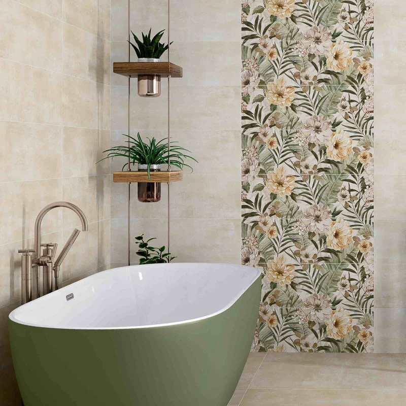 More Plus Bloom Ivory - Rivestimento Effetto Carta da Parati 25x75 Rettificato - Image 4
