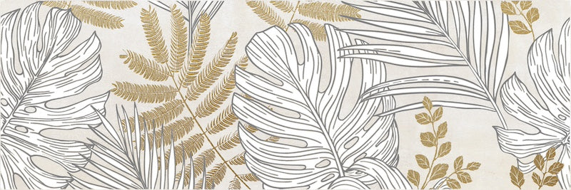 More Plus Frozen Leaves Ivory - Rivestimento Effetto Carta da Parati 25x75 Rettificato - Image 2