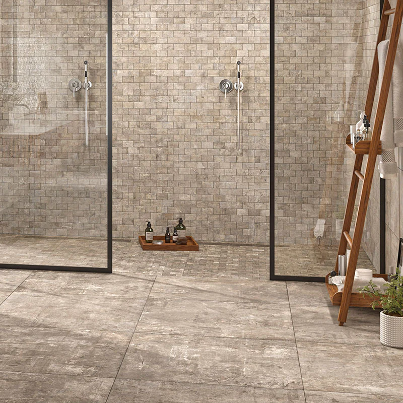 Murales Beige - Gres Effetto Cemento Graffiato Opaco 40x80 Rettificato